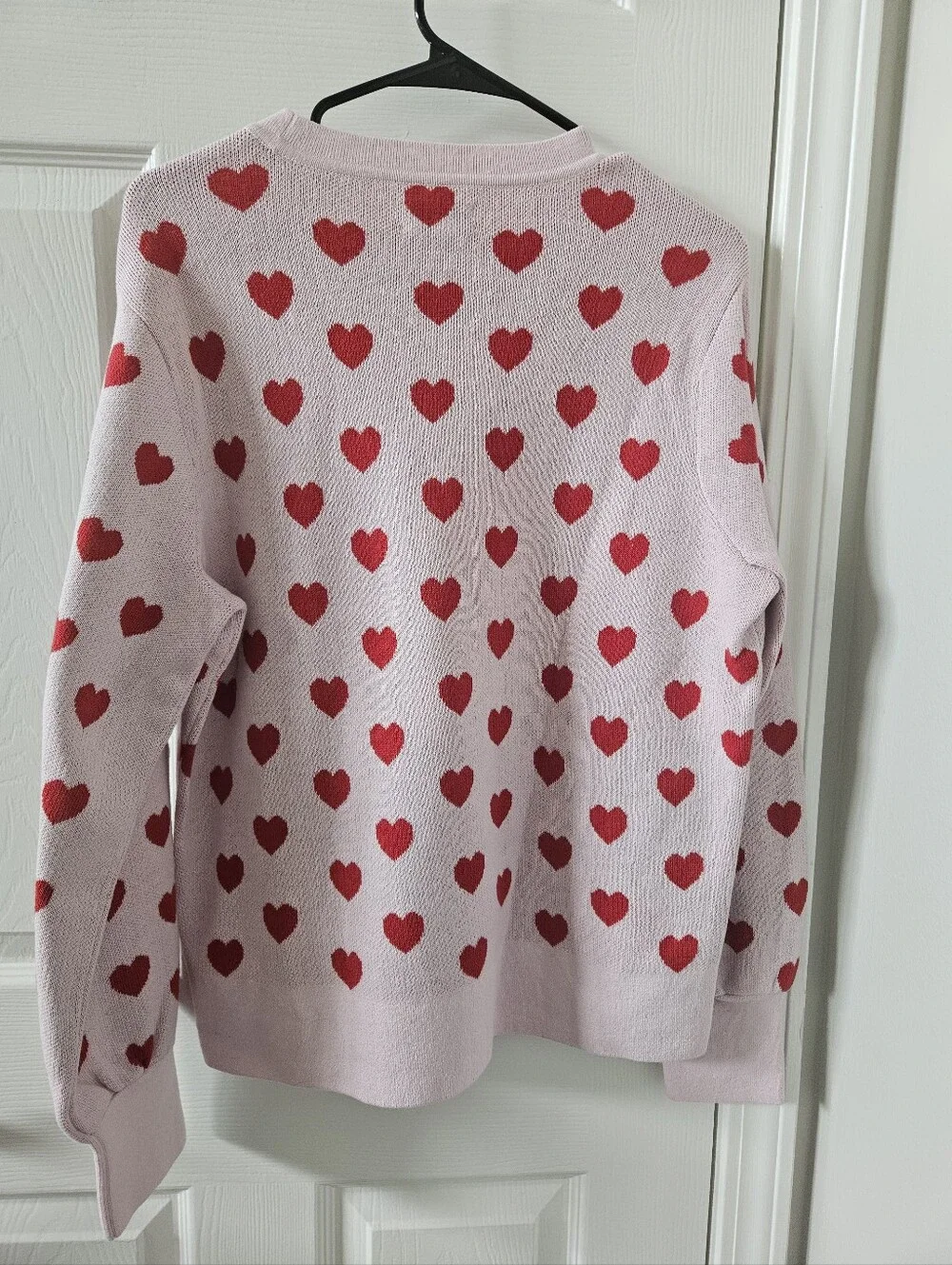 Kate Spade New York Perfect Heart Sweater in Chalk Pink & Red Size L